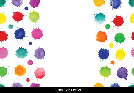 Wasserfarben, Spritzer und Tropfen. Echte Wasserfarben-Textur. Hand gezeichnet Aquarell Blots Hintergrund Stock Vektor