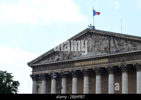 PARIS, FRANKREICH - 29. APRIL 2017: Gebäude der Nationalversammlung Stockfoto