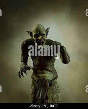 Goblin Fantasy Folklore Kreaturen, 3d-Rendering Stockfoto