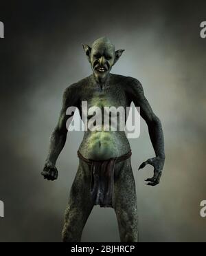 Goblin Fantasy Folklore Kreaturen, 3d-Rendering Stockfoto