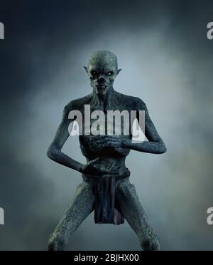 Goblin Fantasy Folklore Kreaturen, 3d-Rendering Stockfoto