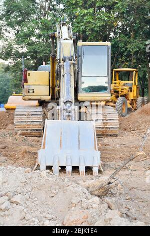 Bagger werden auch Bagger genannt Stockfoto