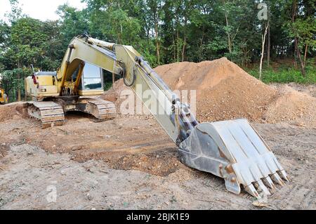 Bagger werden auch Bagger genannt Stockfoto