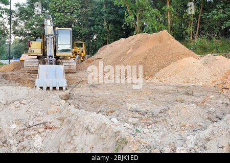 Bagger werden auch Bagger genannt Stockfoto