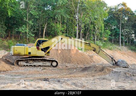 Bagger werden auch Bagger genannt Stockfoto