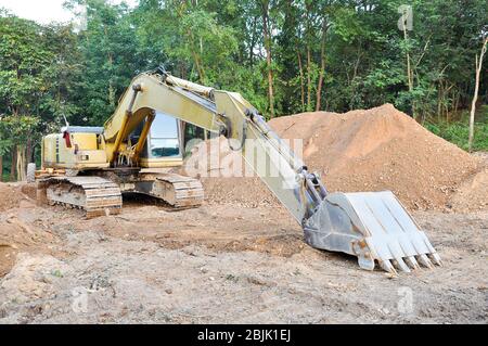 Bagger werden auch Bagger genannt Stockfoto