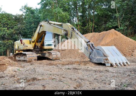 Bagger werden auch Bagger genannt Stockfoto