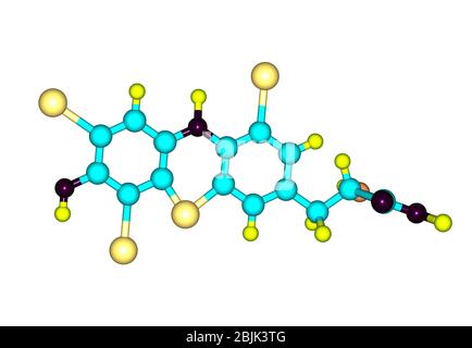 Die Schilddrüsenhormone (T3 und Thyroxin (T4)) sind von der Schilddrüse produzierte Tyrosin-basierte Hormone, die in erster Linie für die Regulation o verantwortlich sind Stockfoto