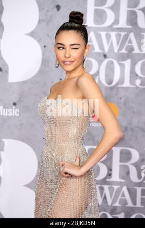 Madison Beer nimmt am 20. Februar 2019 an den Brit Awards 2019 in der O2 Arena in London Teil. Stockfoto