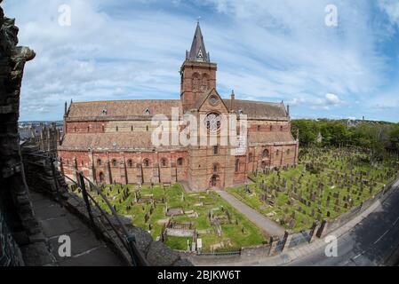 St. Magnus Cathedral Kirkwall Orkney Islands Schottland Großbritannien Britains nördlichste Kathedrale Stockfoto