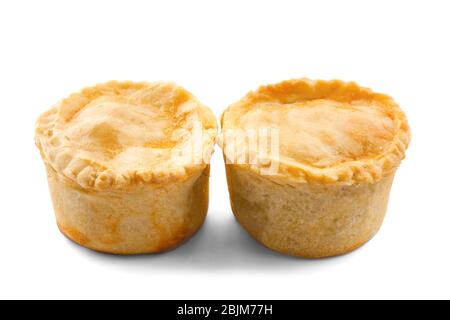 Fleisch Mini-Kuchen, isoliert auf weiß Stockfoto