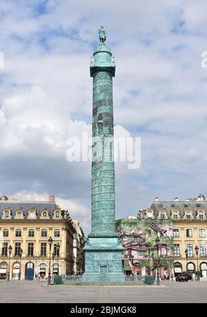 Place Vendome mit Colonne Vendome. Paris, Frankreich. August 2018. Stockfoto