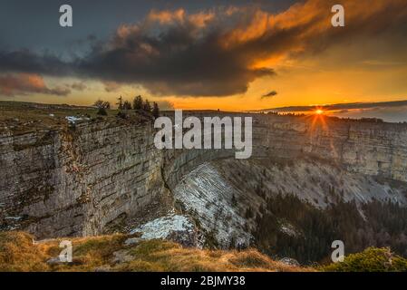 Creux du Van, Val de Travers, Neuchatel, Schweiz Stockfoto