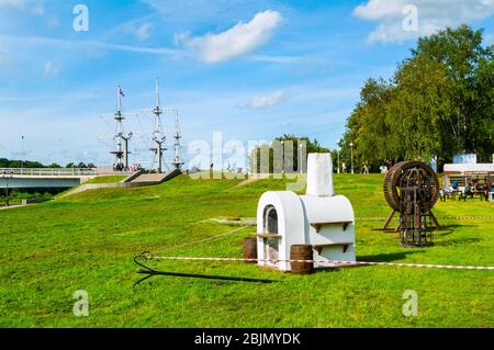 Weliky Nowgorod, Russland – 23. August 2019. Veliky Nowgorod Zentrum im Sommer Tag in Veliky Nowgorod, Russland Stockfoto