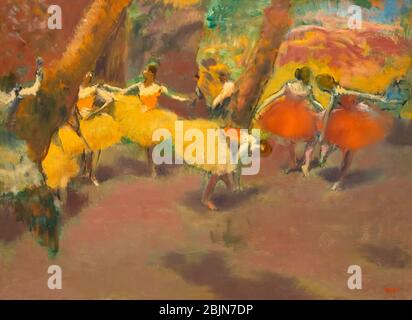 Vor der Aufführung, Edgar Degas, 1890, Stockfoto