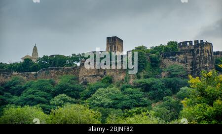 Moti Dungri Fort und ein Hindu-Tempel gewidmet lord Ganesha auf einem Moti Dungri Hügel in Jaipur, Rajasthan, Indien Stockfoto