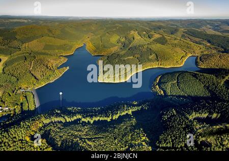 obernau see in Netphen, 16.10.2016, Luftaufnahme, Deutschland, Nordrhein-Westfalen, Siegerland, Netphen Stockfoto