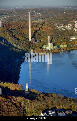 Kraftwerk Cuno der ENERVIE AG Harkort und Stadt Herdecke, 31.10.2016, Luftaufnahme, Deutschland, Nordrhein-Westfalen, Wetter/Ruhr Stockfoto