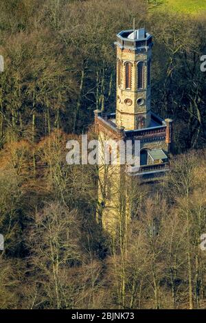 , Freiherr-vom-Stein Turm auf dem Kaisberg in Hagen, 15.02.2017, Luftaufnahme, Deutschland, Nordrhein-Westfalen, Ruhrgebiet, Hagen Stockfoto