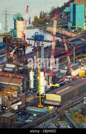 Technische Ausstattung und Produktionsanlagen der Hüttenwerke Krupp Mannesmann GmbH in Duisburg, 23.11.2016, Luftaufnahme, Deutschland, Nordrhein-Westfalen, Ruhrgebiet, Duisburg Stockfoto