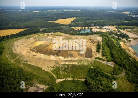 , Kiesabbau am Heidsee in Kirchhellen in Bottrop, 06.07.2017, Luftaufnahme, Deutschland, Nordrhein-Westfalen, Ruhrgebiet, Bottrop Stockfoto