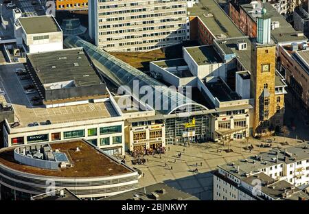 , Einkaufszentrum Volme Galerie GbR Friedrich-Ebert-Platz in Hagen-Mitte, 15.02.2017, Luftaufnahme, Deutschland, Nordrhein-Westfalen, Ruhrgebiet, Hagen Stockfoto