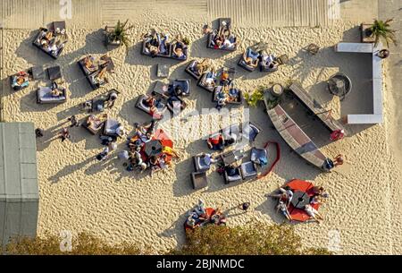 Badestrand Strandbad Urlaubserei in Essen an der Ruhr, 25.09.2016, Luftaufnahme, Deutschland, Nordrhein-Westfalen, Ruhrgebiet, Essen Stockfoto