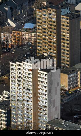 , Hochhaus im Wohngebiet an der Kieler Straße in Dortmund, 15.02.2017, Luftaufnahme, Deutschland, Nordrhein-Westfalen, Ruhrgebiet, Dortmund Stockfoto