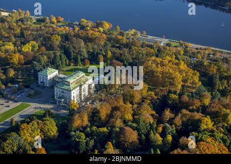 , Villa Huegel am Baldeney See in Essen-Bredeney, 31.10.2016, Luftaufnahme, Deutschland, Nordrhein-Westfalen, Ruhrgebiet, Essen Stockfoto