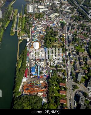 , Fair Cranger Kirmes in Herne, 06.08.2017, Luftaufnahme, Deutschland, Nordrhein-Westfalen, Ruhrgebiet, Herne Stockfoto