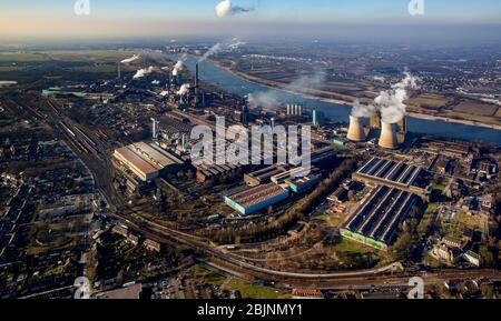 , Stahlwerke Hüttenwerke Krupp Mannesmann GmbH in Duisburg, 26.01.2017, Luftaufnahme, Deutschland, Nordrhein-Westfalen, Ruhrgebiet, Duisburg Stockfoto