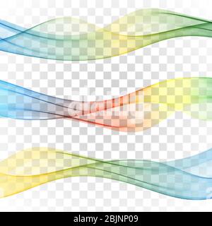 Set von abstrakten Banner farbige Wellen setzen Welle Stock Vektor