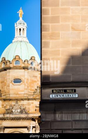 Royal Mile Schild edinburgh schottland uk Stockfoto