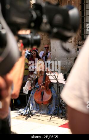 Juni 2014 Dubrovnik Altstadt: Spiel der Throne "der eiserne Thron ist hier in Kings Landing". Stockfoto