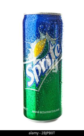 KIEW, UKRAINE - 18. SEPTEMBER 2017: Dose Sprite auf weißem Hintergrund Stockfoto