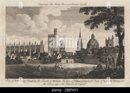 Oxford. Neue College Chapel, All Souls, St Mary's Church & Radcliffe Library 1779 Stockfoto