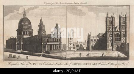 St. Paul's Cathedral. Westminster Abbey & St. Margaret's Church. BURLINGTON 1779 Stockfoto