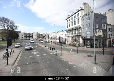 Ruhige Straßen in Brighton während der Coronavirus Sperre. Stockfoto