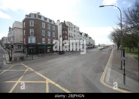 Ruhige Straßen in Brighton während der Coronavirus Sperre. Stockfoto