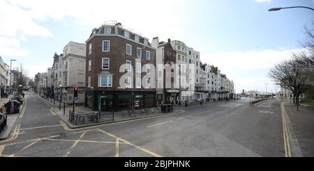Ruhige Straßen in Brighton während der Coronavirus Sperre. Stockfoto