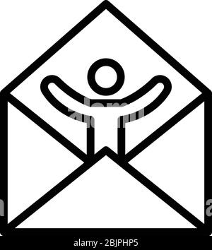 Referent Ad Mail-Symbol, Gliederungsstil Stock Vektor