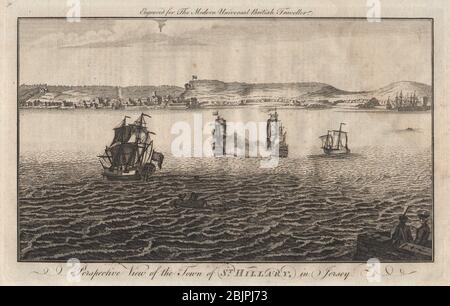Die Stadt St. Hillary in Jersey. St. Helier. Kanalinseln. BURLINGTON 1779 Stockfoto