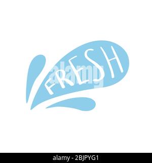 Symbol frisch in Form eines Tropfens. Wasserspritzer. Stock Vektor