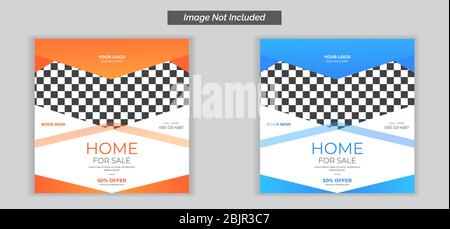 Editierbare Startseite Verkauf Social Media Banner Post Vorlage Set Stock Vektor