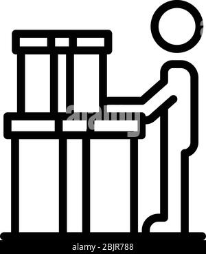 Symbol für benutzerdefinierten Produktmanager, Umrissstil Stock Vektor