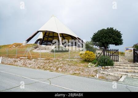 Kalavasos-Tent Archäologische Stätte, eine prähistorische neolithische archäologische Stätte und Wahrzeichen auf der Insel Zypern, Kalavasos Village, Larnaka Stockfoto