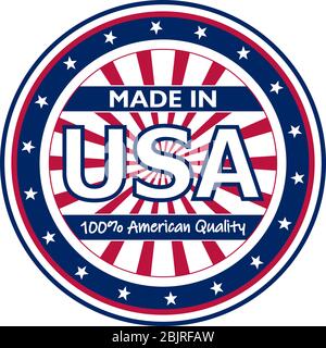 Vektor, Grafik und Label von Made in USA. Perfekt für Ihren Aufkleber oder Stempel. Stock Vektor
