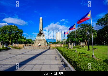 Denkmal in Erinnerung an Jose Rizal im Rizal Park in Metro Manila, Philippinen Stockfoto