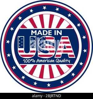 Vektor, Grafik und Label von Made in USA. Perfekt für Ihren Aufkleber oder Stempel. Stock Vektor