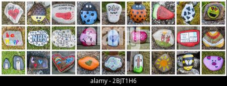 Bemalte Steine in langen Preston Stockfoto